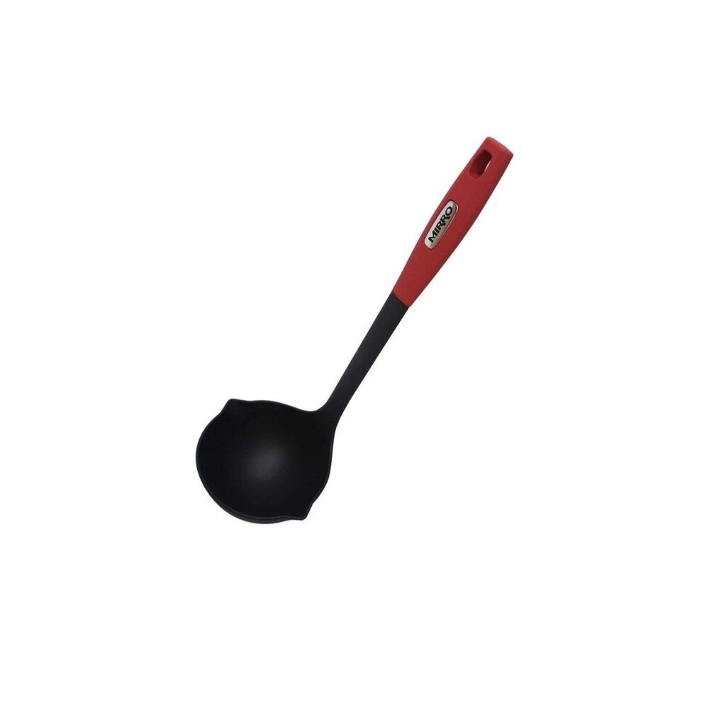 XL Canning Ladle 8oz Kitchen Tool for Jams Soups Black with Red Handle